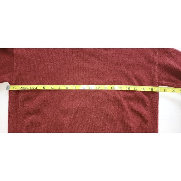 Madewell Maroon Flare Sleeve Tie Cuff Crewneck Knit Sweater Sz S - Picture 4 of 7